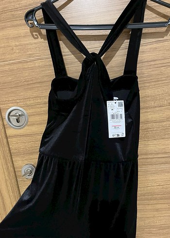 Siyah Straplez uzun kadife Kadın Tulum - Görsel 6