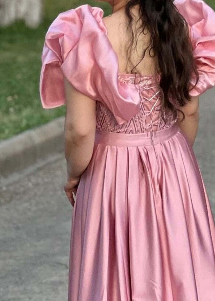 Pembe nişan elbisesi - Görsel 3