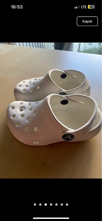24 Beden beyaz Renk Orjinal Crocs c8 numara