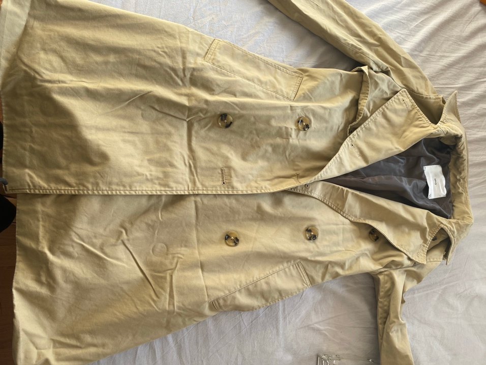 Bej Düğmeli Kadın Trençkot - Görsel 2