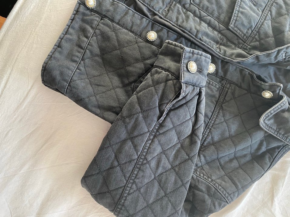 Düğmeli Gri Kadın Denim Ceket - Görsel 2