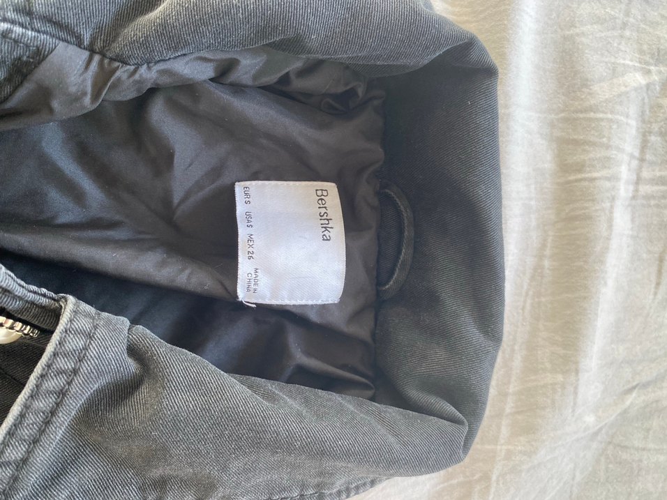 Düğmeli Gri Kadın Denim Ceket - Görsel 3