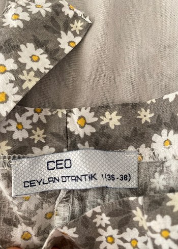 Gri Çiçek Desenli Uzun Kadın Tulum - Görsel 2