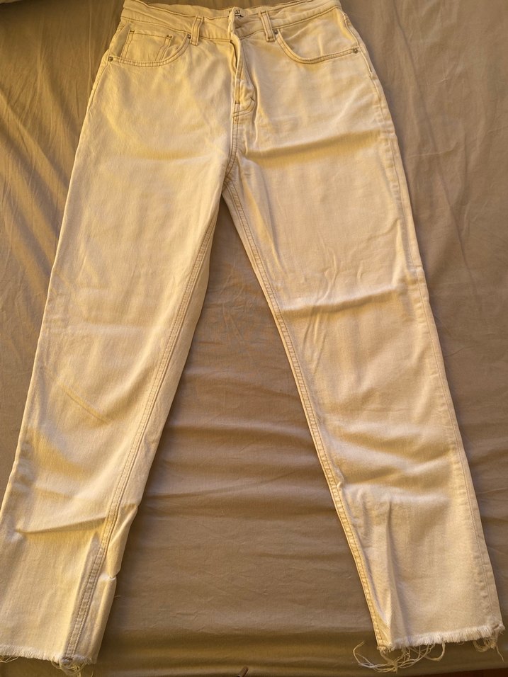 Bej Renkli mom jean - Görsel 2