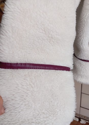 Kadın Beyaz Kürklü Midi Ceket - Görsel 3