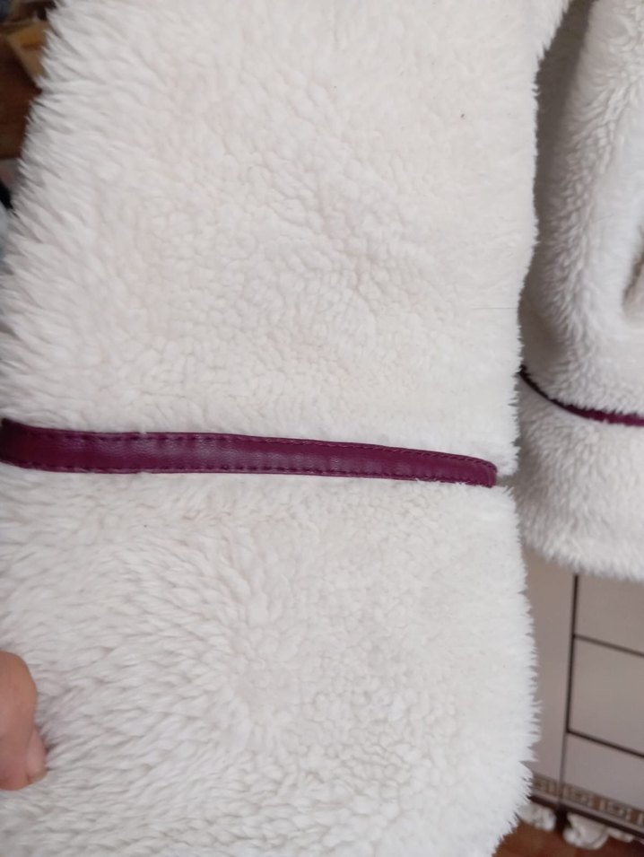 Kadın Beyaz Kürklü Midi Ceket - Görsel 3