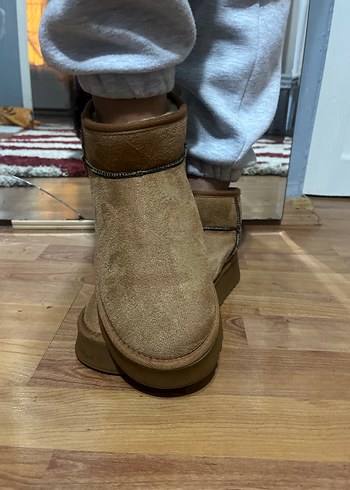Kadın Kahverengi Süet Tüylü Platform ugg - Görsel 4