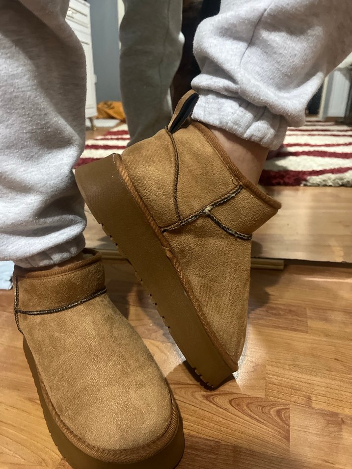 Kadın Kahverengi Süet Tüylü Platform ugg - Görsel 2