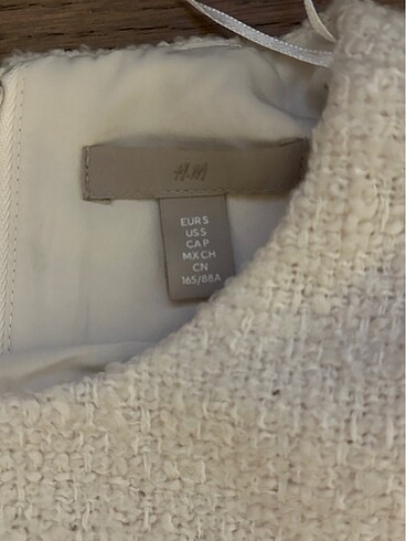 s Beden beyaz Renk H&M Bukle Mini Elbise