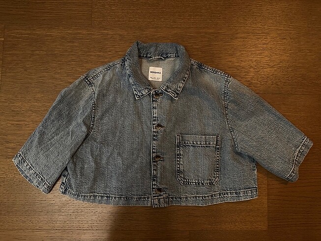 Bershka Crop Denim Bluz