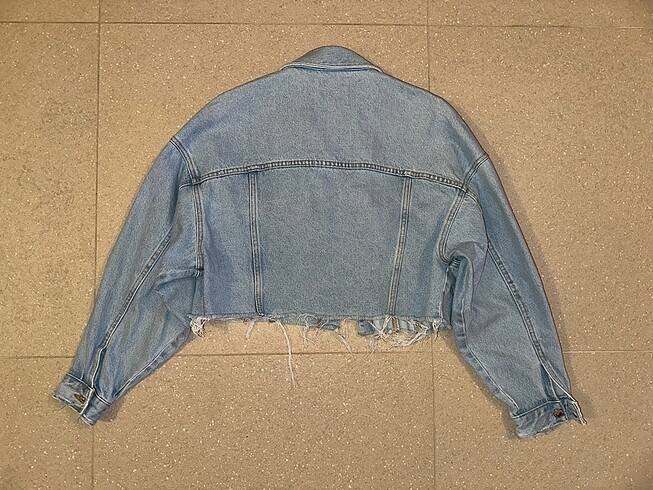 m Beden mavi Renk Zara Crop Denim Ceket