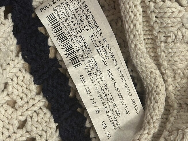 xs Beden beyaz Renk Pull & Bear Crop Oversize Triko