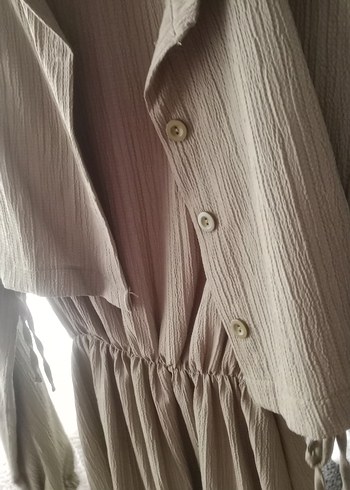 38 Beden yeşil uzun kollu bolero günlük elbise