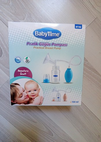 BabyTime Pratik Göğüs Pompası 150ml Mavi