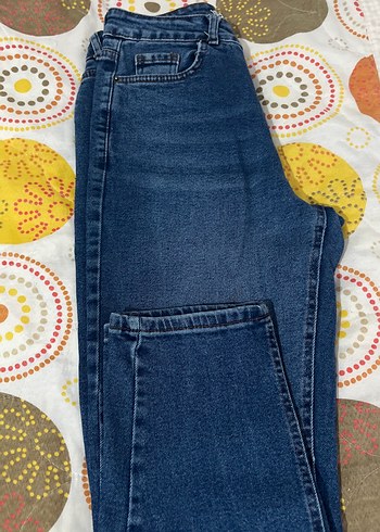 Diğer Düğmeli Mavi Regular Fit Kadın Kot Pantolon
