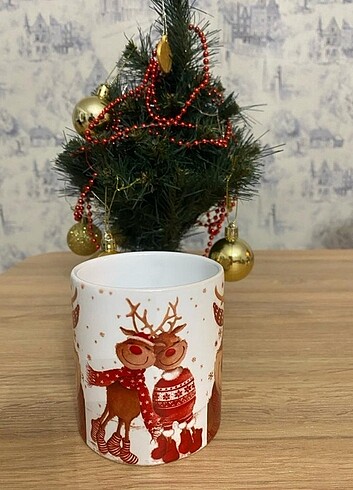 Yeniyıl yılbaşı noel temalı kupa bardak