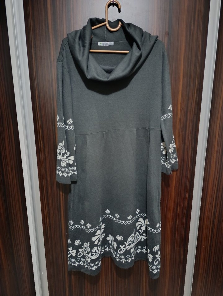 Gri Bohem kadın elbise - Görsel 2