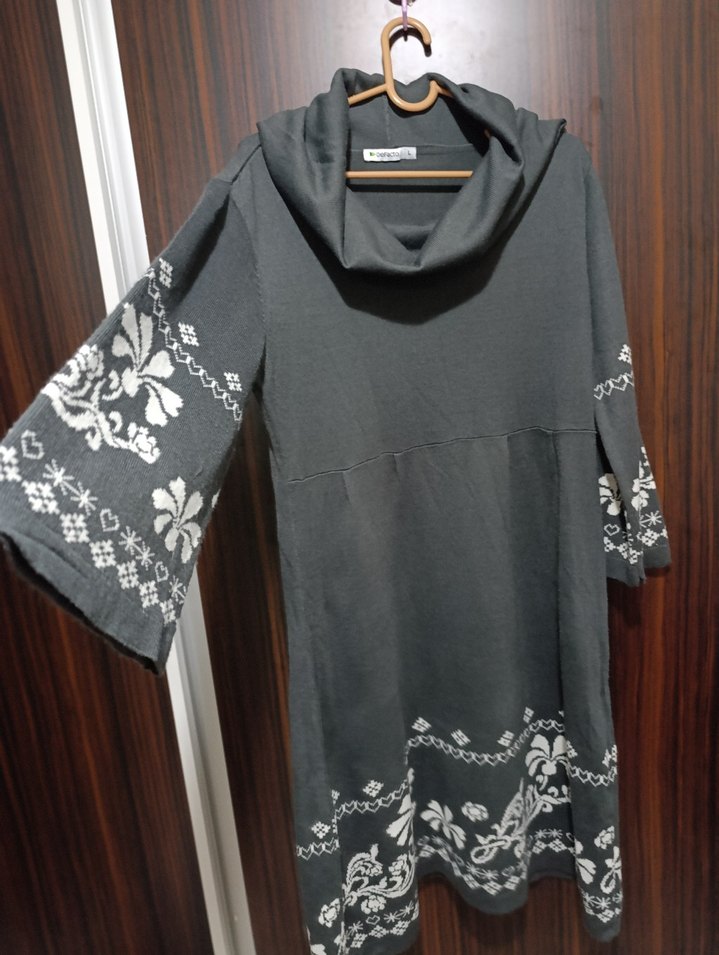 Gri Bohem kadın elbise - Görsel 3