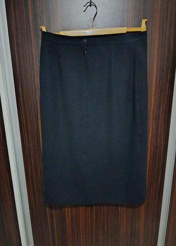 Siyah Kadın Pilili Uzun Kalem Etek - Görsel 2