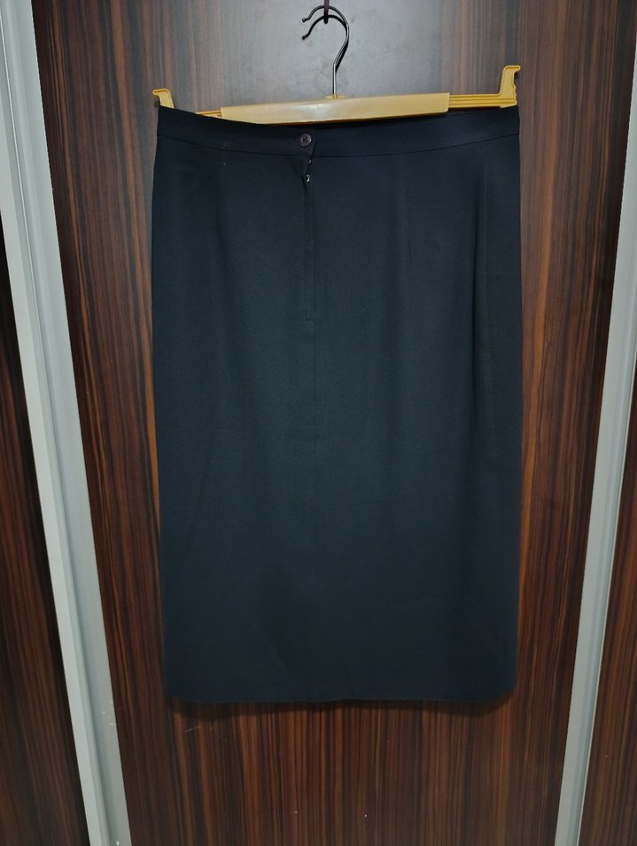 Siyah Kadın Pilili Uzun Kalem Etek - Görsel 2