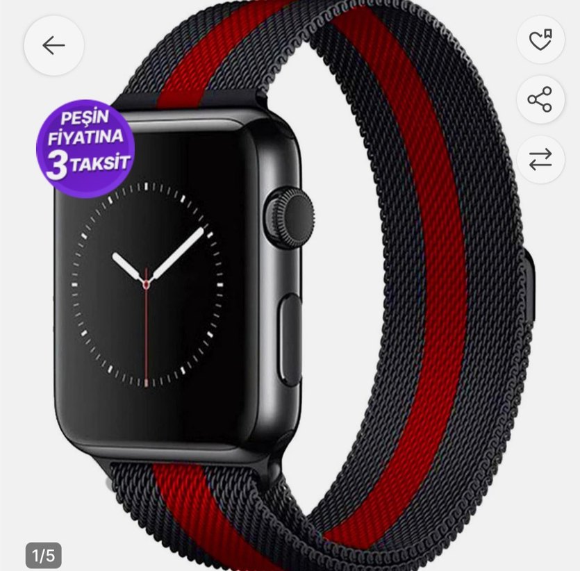 Kırmızı Siyah Modern Erkek Saat Kayışı - Görsel 3
