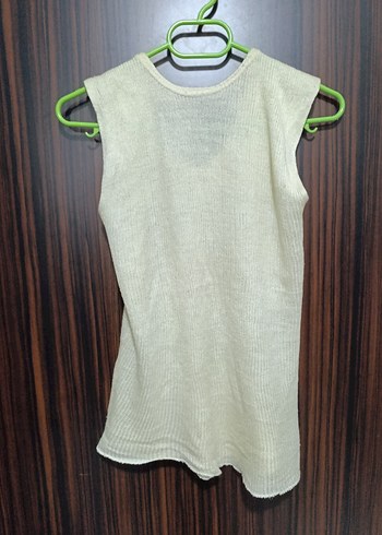 Bej Kolsuz Triko Kadın Yelek - Görsel 4