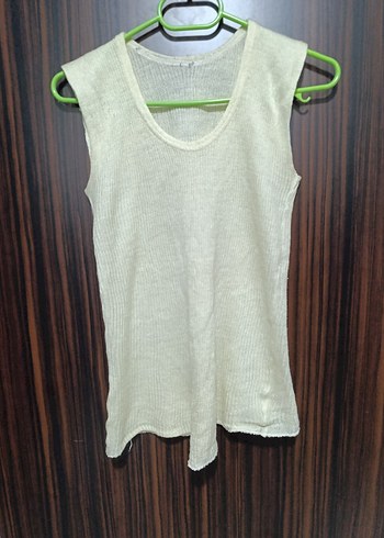 Bej Kolsuz Triko Kadın Yelek - Görsel 2