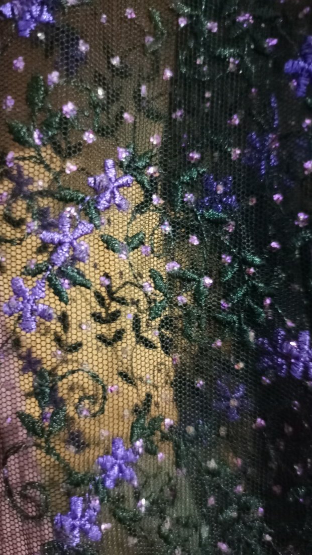 Mor çiçekli transparan abiye ceket - Görsel 4