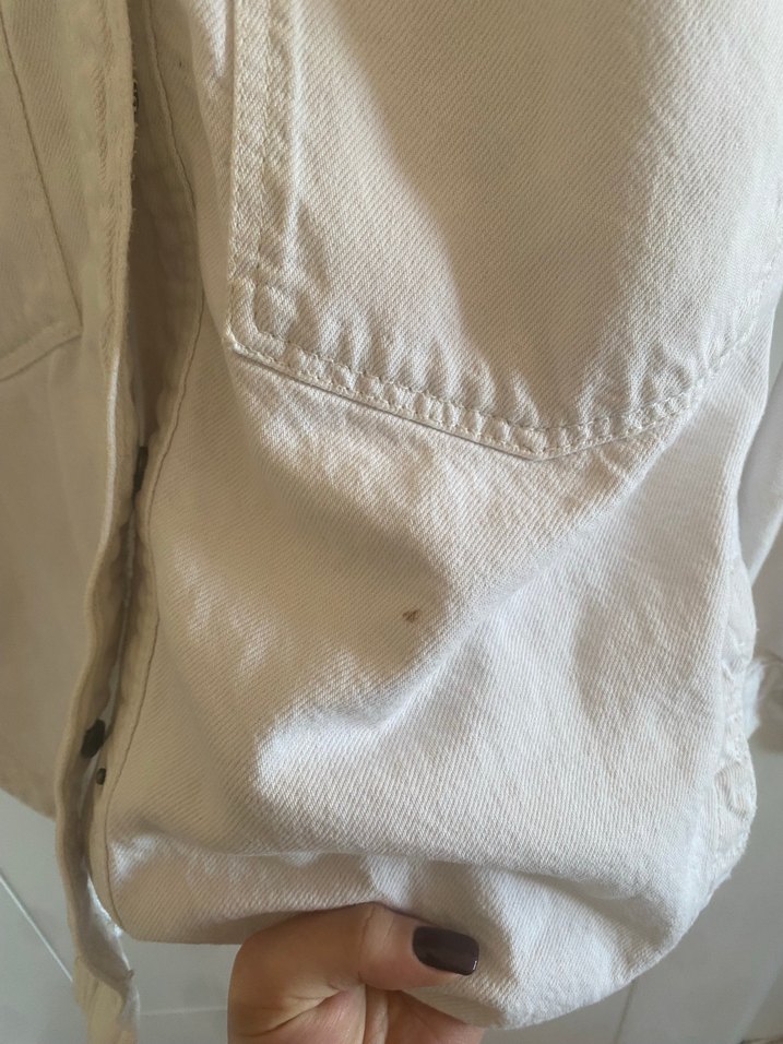 Zara Beyaz Kadın Gömlek/Ceket - Görsel 2