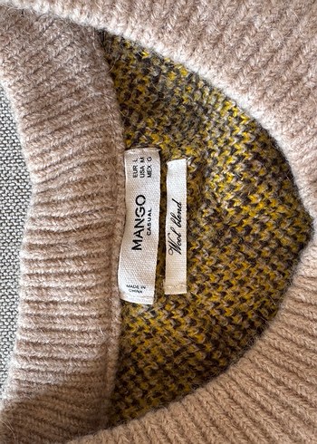 Mango Leopar Desenli Kahverengi Yün Kazak - Görsel 5