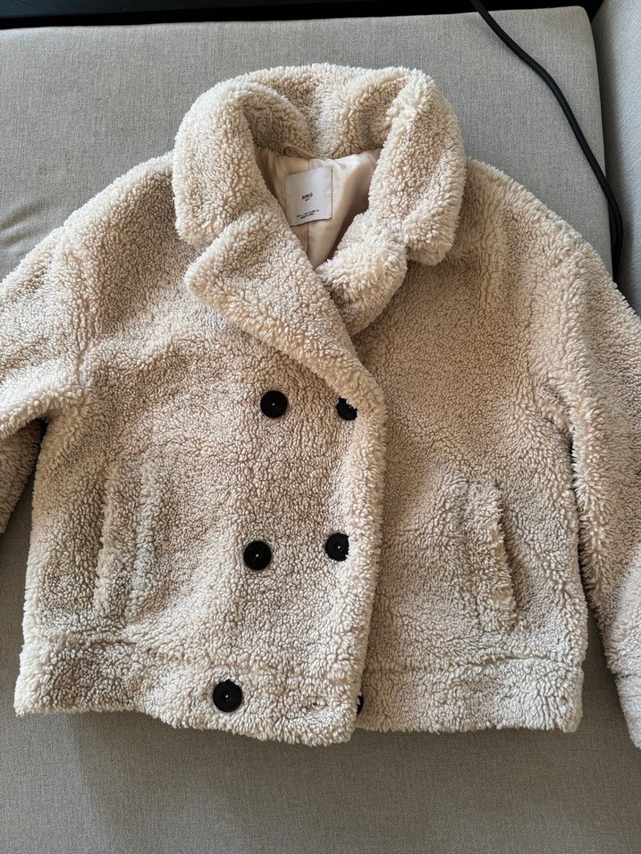 Mango Krem Peluş Kadın Mont - Görsel 2