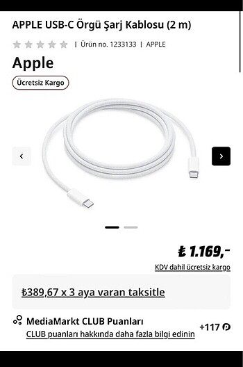 Typ c kablo