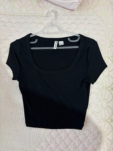 H&M siyah crop üst