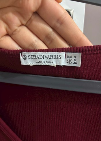 Stradivarius bordo üst - Görsel 3