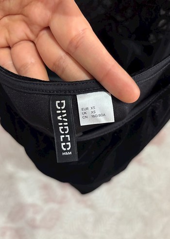 H&M siyah kadife elbise - Görsel 4