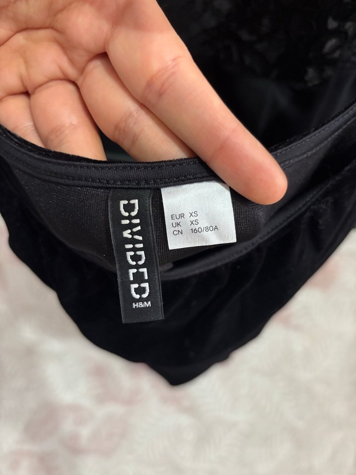 H&M siyah kadife elbise - Görsel 4