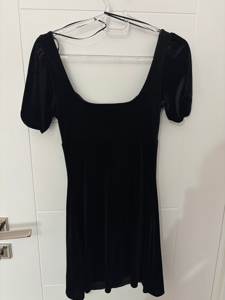 H&M siyah kadife elbise - Görsel 3