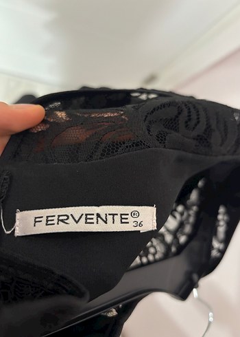 Dantelli Siyah Kısa Elbise - Görsel 4