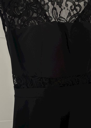 Dantelli Siyah Kısa Elbise - Görsel 3