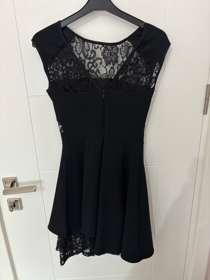 Dantelli Siyah Kısa Elbise - Görsel 2