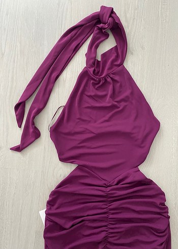 s Beden Zara Kadın Elbise halter yaka uzun