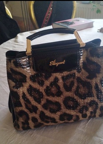 Siyah leopar rugan çanta