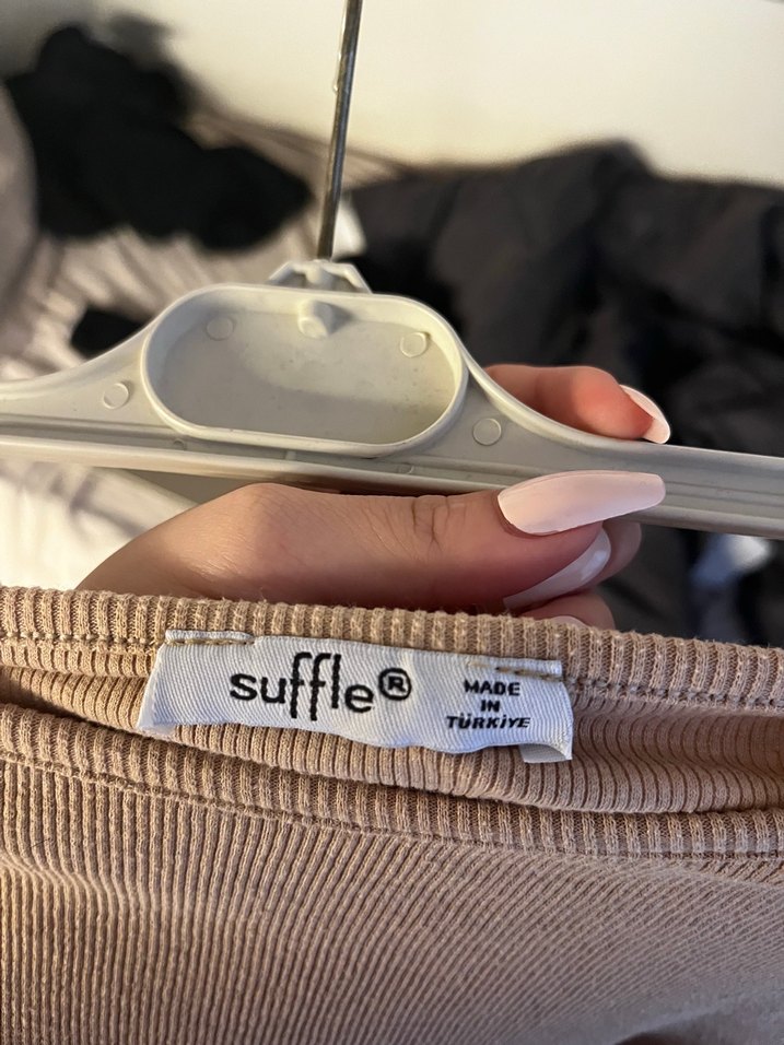 Bej Fitilli Bisiklet Yaka Triko Bluz — görsel 2/4