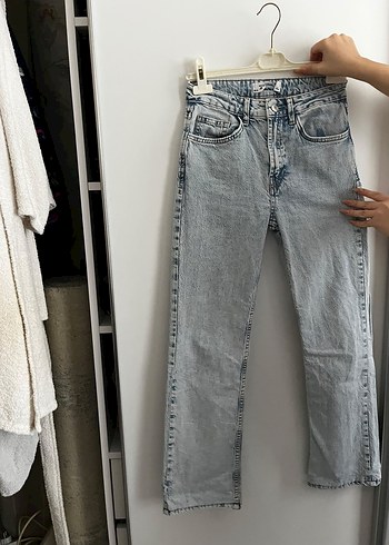 Stradivarius Acik Mavi Yuksek Bel Denim Jean
