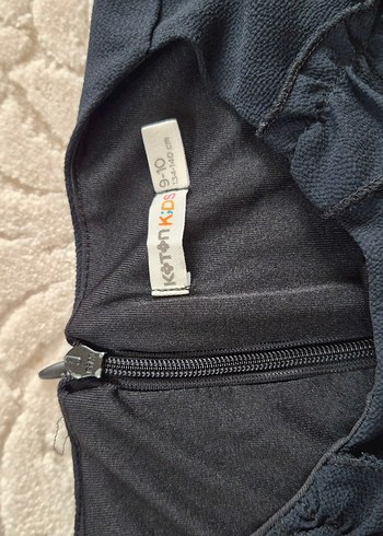 Siyah Midi Volanlı Kız Çocuk Elbise - Görsel 4