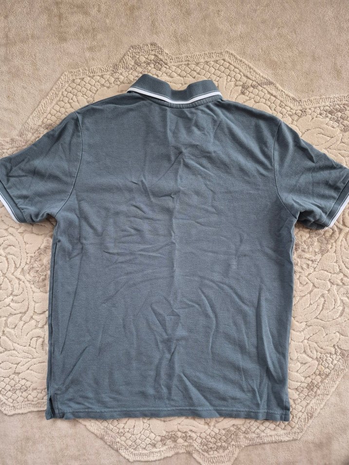 Düğmeli Gri Erkek Polo Tişört - Görsel 3
