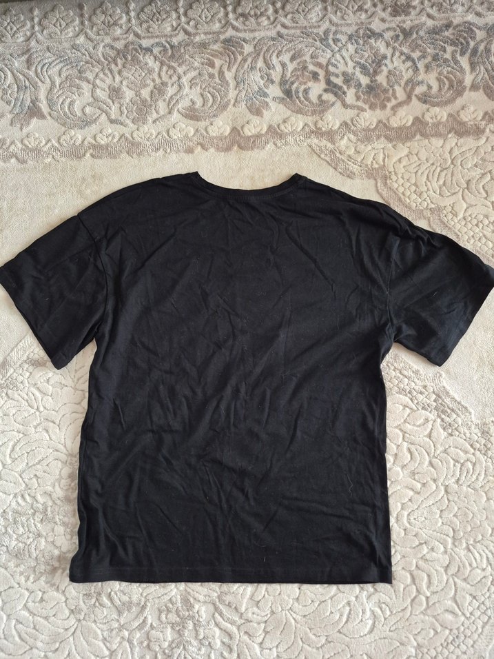 Siyah Baskılı Rock Punk Tişört - Görsel 3