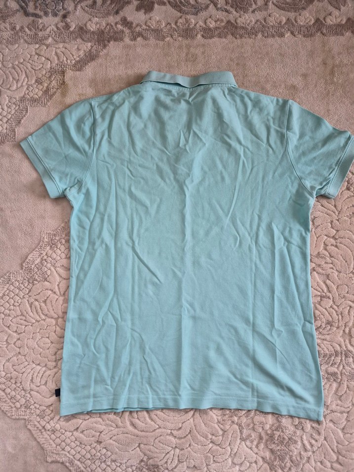 Erkek Mavi Polo Tişört, Kısa Kollu, Rahat Kesim - Görsel 2