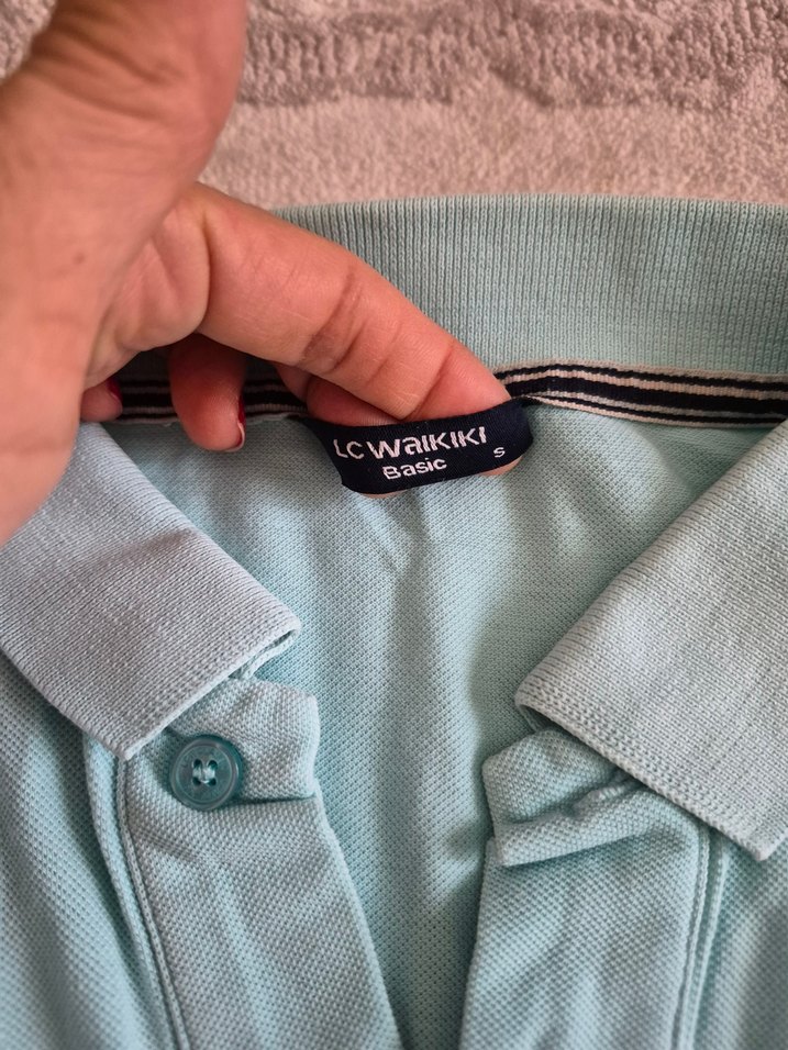 Erkek Mavi Polo Tişört, Kısa Kollu, Rahat Kesim - Görsel 4