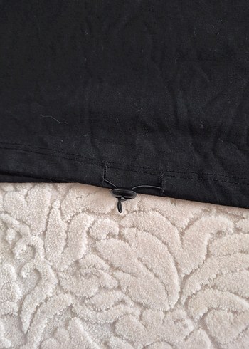 Siyah Baskılı Kısa Kollu Crop Tişört - Görsel 5